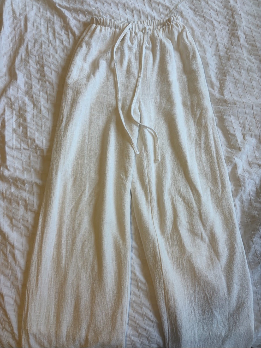 White Princess Polly Drawstring Pants